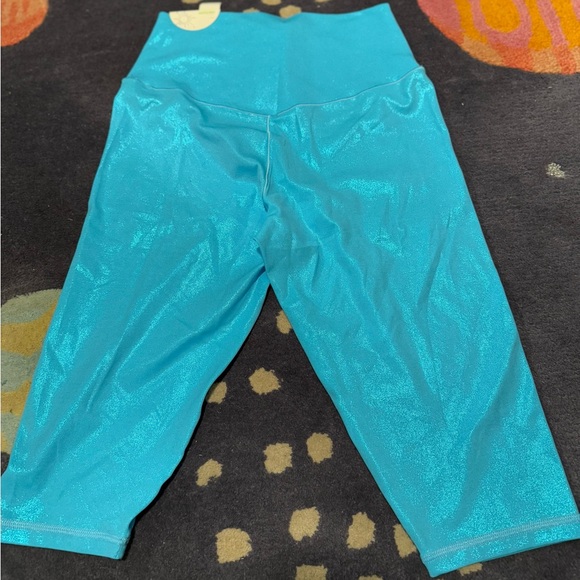 NWT Offline By Aerie Real Me Crop High Rise Yoga Pants Blue Shine - Size Large - Picture 4 of 5